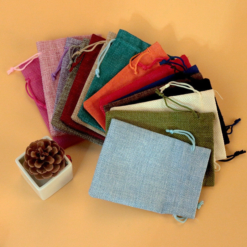 ELECTROPRIME 50 PCS Multi size Linen Jute Drawstring Gift Bags Sacks Wedding Birthday Party Favors Drawstring Gift Bags, Size:20x30cm(Gray)