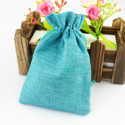 ELECTROPRIME 50 PCS Multi size Linen Jute Drawstring Gift Bags Sacks Wedding Birthday Party Favors Drawstring Gift Bags, Size:20x30cm(Dark Blue)