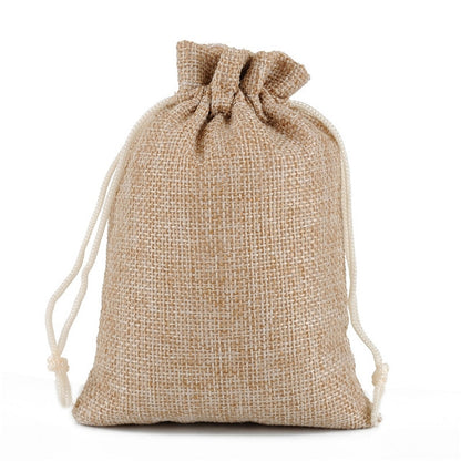 ELECTROPRIME 50 PCS Multi size Linen Jute Drawstring Gift Bags Sacks Wedding Birthday Party Favors Drawstring Gift Bags, Size:20x30cm(Linen Color)