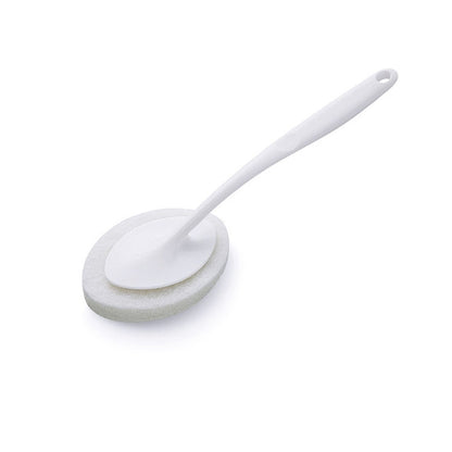 ELECTROPRIME Bathroom Long Handle Cleaning Sponge Brush Floor Tile Decontamination Scouring Pad(White)