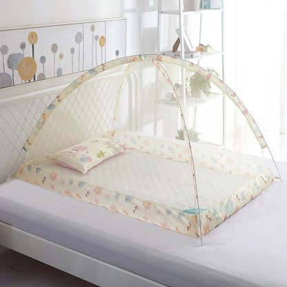 ELECTROPRIME Spring and Summer Endless Children's Mosquito Net Baby Dome Free Installation(Yellow)