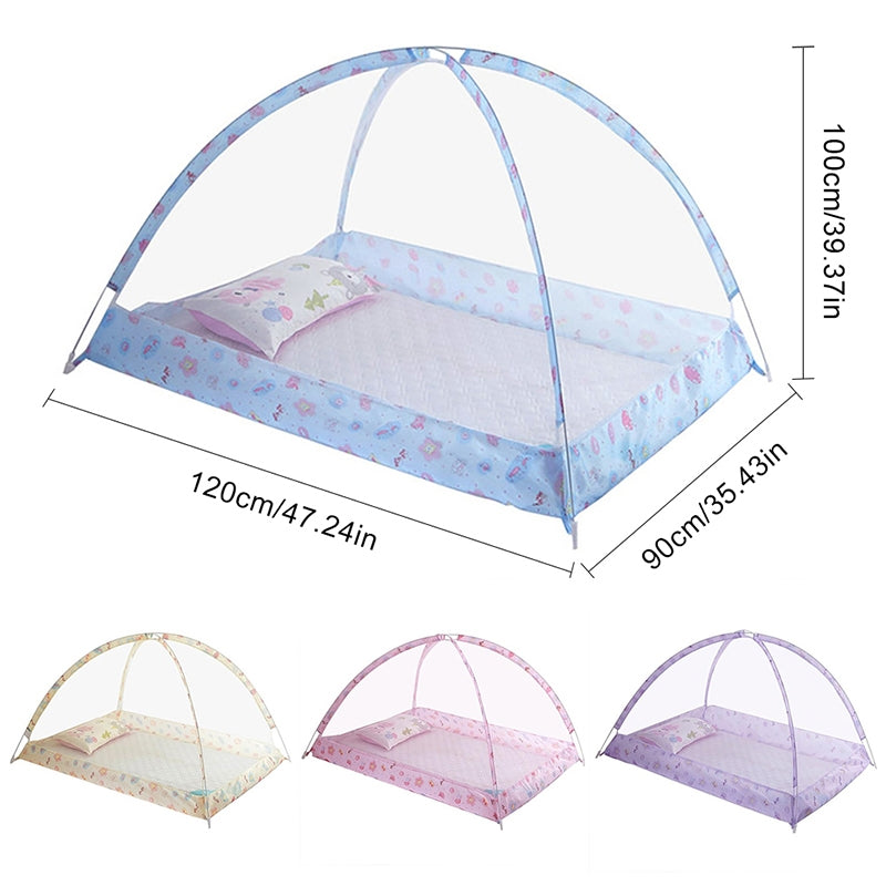 ELECTROPRIME Spring and Summer Endless Children's Mosquito Net Baby Dome Free Installation(Yellow)