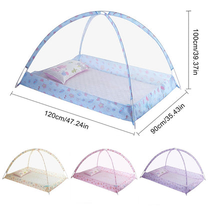 ELECTROPRIME Spring and Summer Endless Children's Mosquito Net Baby Dome Free Installation(Yellow)