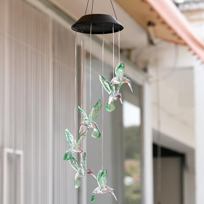 ELECTROPRIME Creative Electronics Solar LED Hummingbird Wind Chime Light Seven Colors