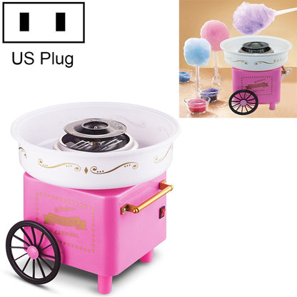 ELECTROPRIME Retro Trolley Mini Cotton Candy Machine, Specification:U.S. Regulations 110 V(Pink)