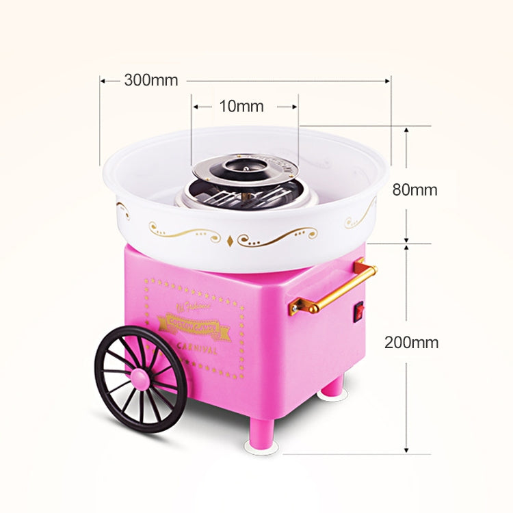 ELECTROPRIME Retro Trolley Mini Cotton Candy Machine, Specification:U.S. Regulations 110 V(Pink)