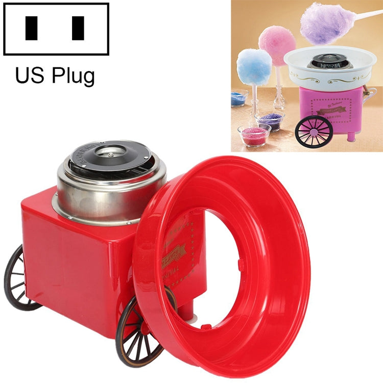 ELECTROPRIME Retro Trolley Mini Cotton Candy Machine, Specification:U.S. Regulations 110 V(Red)