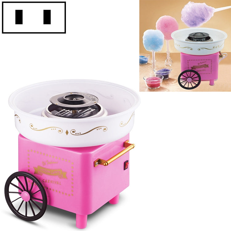 ELECTROPRIME Retro Trolley Mini Cotton Candy Machine, Specification:National Standard 220 V(Pink)