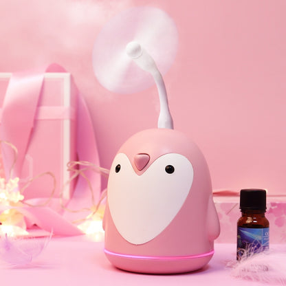 ELECTROPRIME 220ml Aroma Humidifier Cute Penguin USB Air Diffuser Home Office Car Mist Maker Air Purifier(Pink)