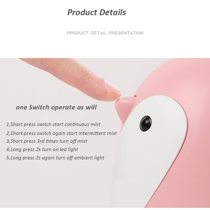 ELECTROPRIME 220ml Aroma Humidifier Cute Penguin USB Air Diffuser Home Office Car Mist Maker Air Purifier(Pink)