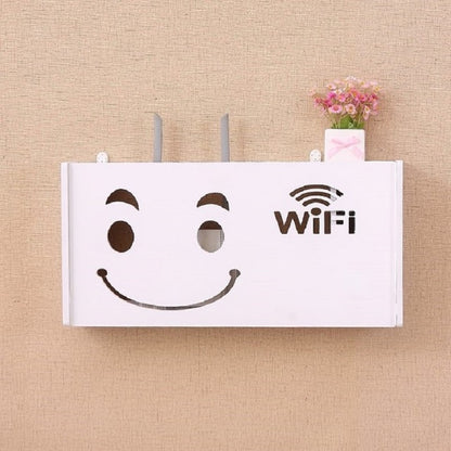 ELECTROPRIME Socket Router Storage Box Set-top Box Decoration TV Cabinet Living Room Junction Box, Size:52x25x9.5cm(Smiley Face)