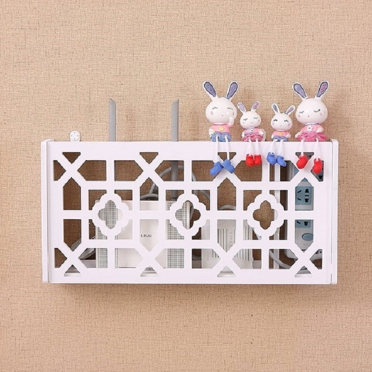 ELECTROPRIME Socket Router Storage Box Set-top Box Decoration TV Cabinet Living Room Junction Box, Size:40.5x20.5x9.5cm(Carved)