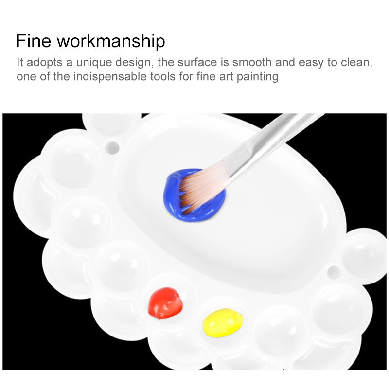 ELECTROPRIME 2 PCS 15 Grid Big Feet Color Palette Pastic Color Painting Supplies(White)