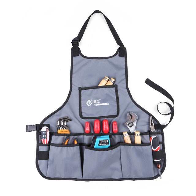ELECTROPRIME PENGGONG Waterproof Canvas Gardening Apron Tools Bag Electrician Tool Organizer For Toolkit(Grey)