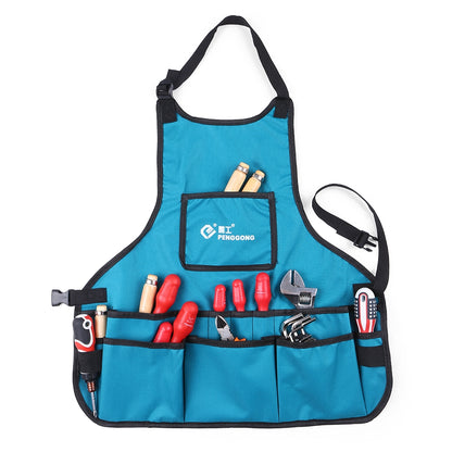 ELECTROPRIME PENGGONG Waterproof Canvas Gardening Apron Tools Bag Electrician Tool Organizer For Toolkit(Blue)