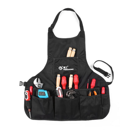 ELECTROPRIME PENGGONG Waterproof Canvas Gardening Apron Tools Bag Electrician Tool Organizer For Toolkit(Black)