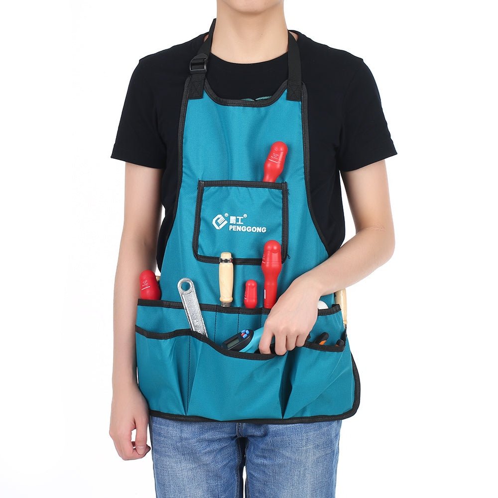 ELECTROPRIME PENGGONG Waterproof Canvas Gardening Apron Tools Bag Electrician Tool Organizer For Toolkit(Black)