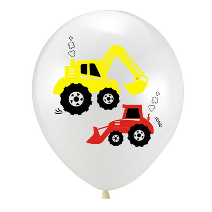 ELECTROPRIME Construction Tractor Inflatable Air Balloons Birthday Excavator Vehicle Banners Baby Shower Kids Boys Birthday Party Supplies, Suit:Suit Six