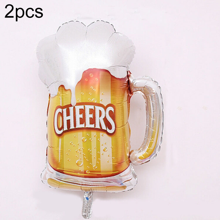 ELECTROPRIME 2 PCS Birthday Party Celebration Decoration Wine Bottle Wine Glass Foil Balloon, Specificate:CHEERS Wine Glasses