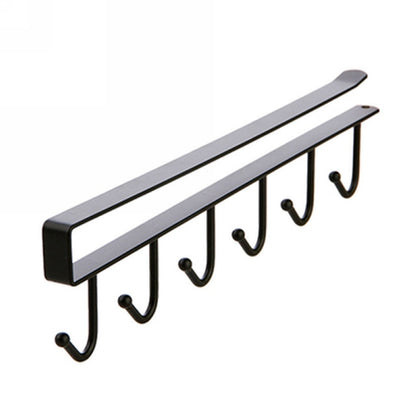 ELECTROPRIME 2 PCS Hooks Storage Rack Cup Towel Hanging Holder Bathroom Kitchen Cabinet Organizer(Black)