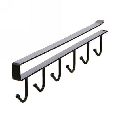 ELECTROPRIME 2 PCS Hooks Storage Rack Cup Towel Hanging Holder Bathroom Kitchen Cabinet Organizer(Black)