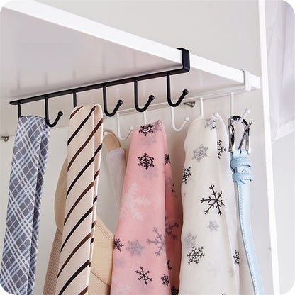 ELECTROPRIME 2 PCS Hooks Storage Rack Cup Towel Hanging Holder Bathroom Kitchen Cabinet Organizer(Black)