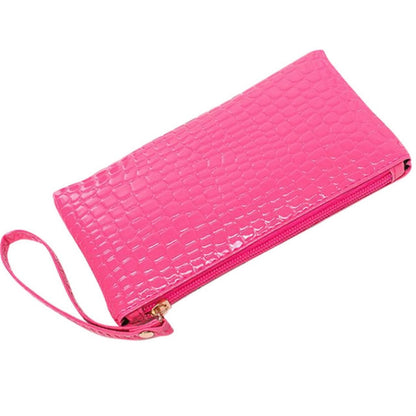 ELECTROPRIME Fashion Long Crocodile Pattern Ladies Clutch Wallet(Pink)