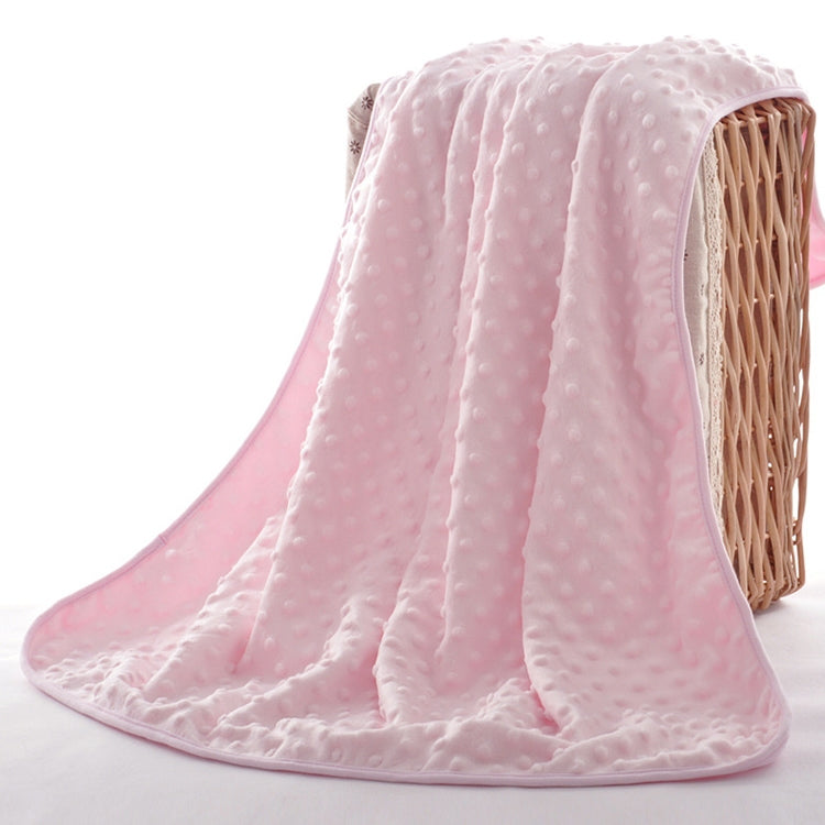 ELECTROPRIME Spring and Autumn Double Layer Baby Knitted Fleece Blanket Bedding(Pink)