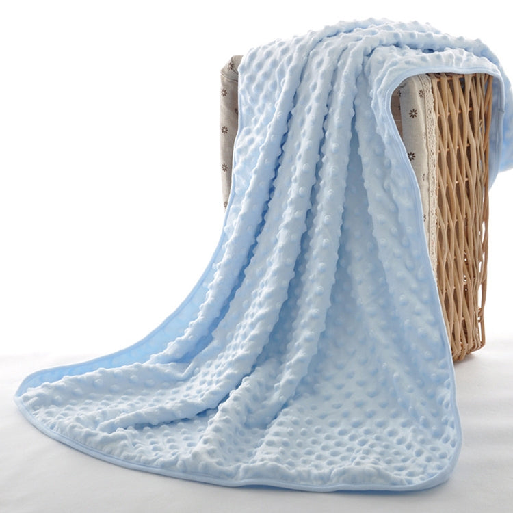 ELECTROPRIME Spring and Autumn Double Layer Baby Knitted Fleece Blanket Bedding(Blue)