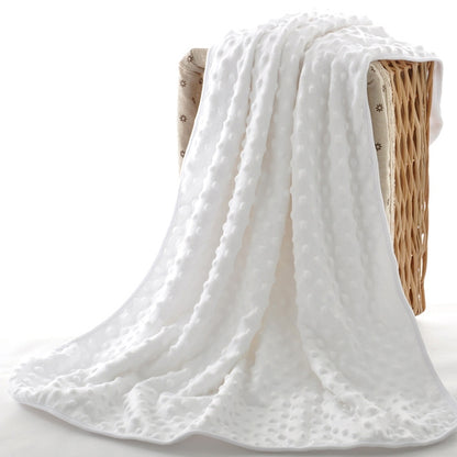 ELECTROPRIME Spring and Autumn Double Layer Baby Knitted Fleece Blanket Bedding(White)