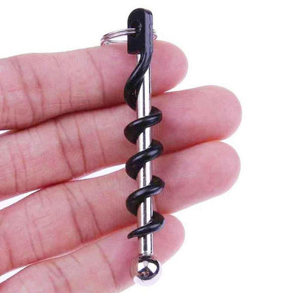 ELECTROPRIME 2 PCS Outdoor Creative Corkscrew Pocket Red Wine Tool Key Ring (OPP Bag)