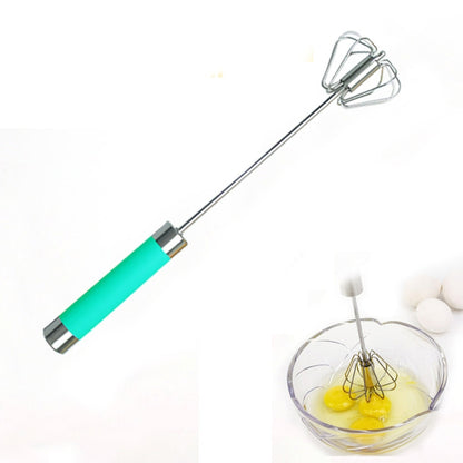 ELECTROPRIME Stainless Steel Semi-automatic Stirring Press Rotary Egg Beater, 30cm, Random Color Delivery
