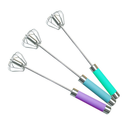 ELECTROPRIME Stainless Steel Semi-automatic Stirring Press Rotary Egg Beater, 30cm, Random Color Delivery