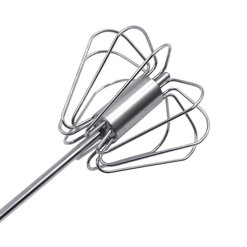 ELECTROPRIME Stainless Steel Semi-automatic Stirring Press Rotary Egg Beater, 30cm, Random Color Delivery