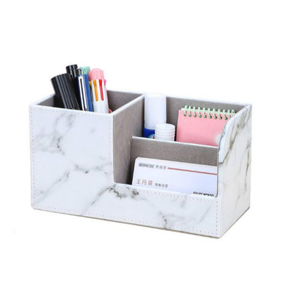 ELECTROPRIME Marble Retro Creative Office Multi-function Pen Holder Storage Box(Marble 1822)