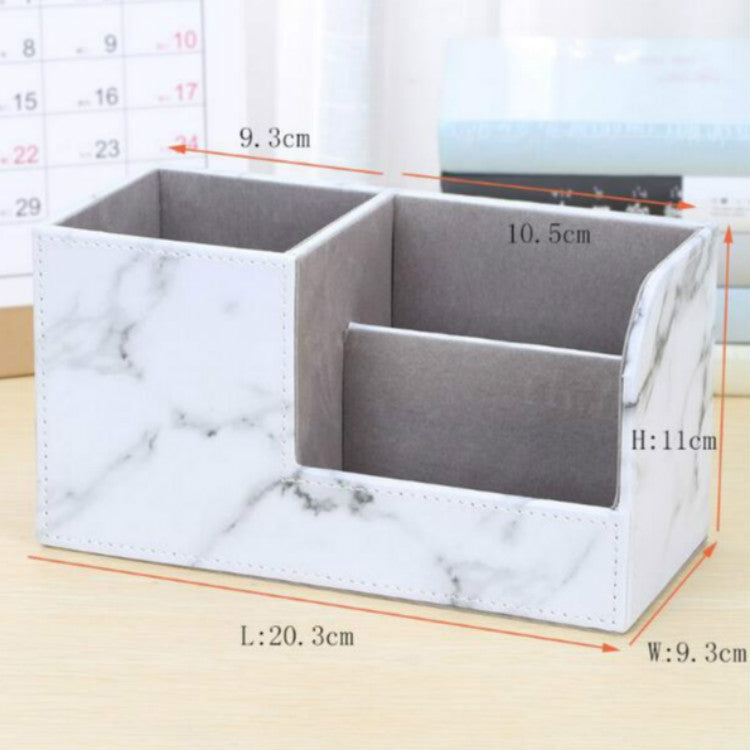 ELECTROPRIME Marble Retro Creative Office Multi-function Pen Holder Storage Box(Marble 1822)