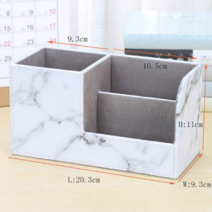 ELECTROPRIME Marble Retro Creative Office Multi-function Pen Holder Storage Box(Marble 1822)