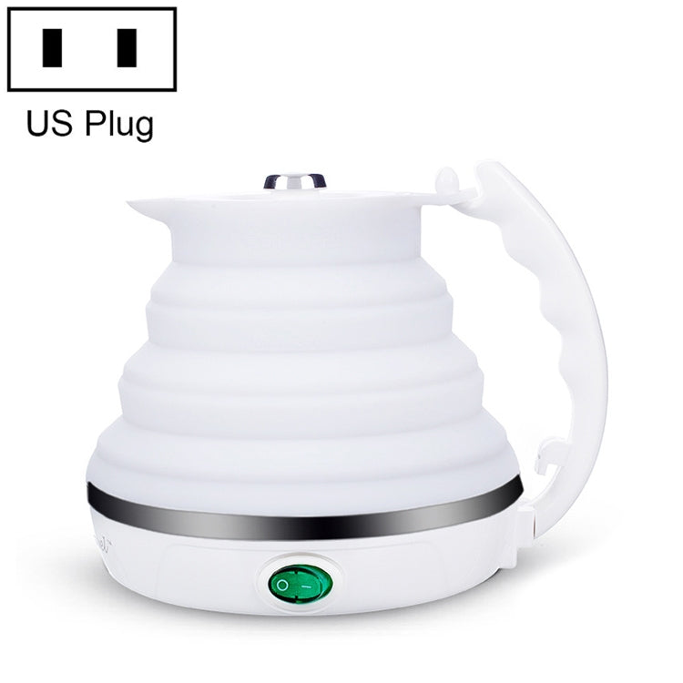 ELECTROPRIME Portable Folding Silicone Intelligent Constant Temperature Travel Camping Electric Kettle, Power cord specification:US Plug(White)