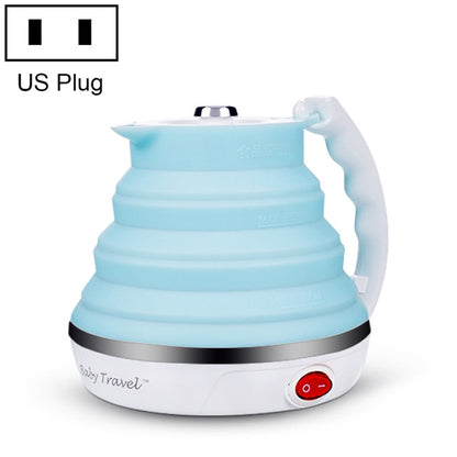 ELECTROPRIME Portable Folding Silicone Intelligent Constant Temperature Travel Camping Electric Kettle, Power cord specification:US Plug(Blue)