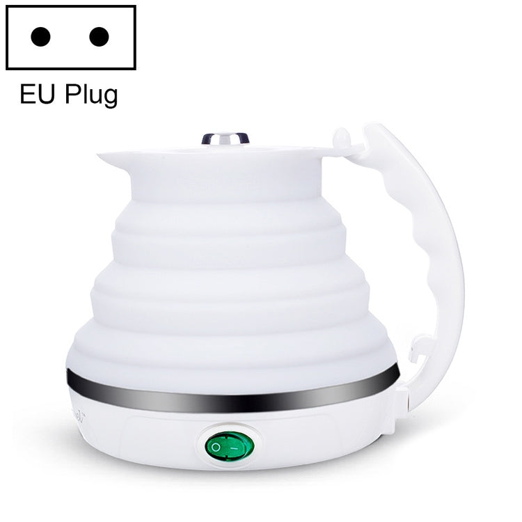 ELECTROPRIME Portable Folding Silicone Intelligent Constant Temperature Travel Camping Electric Kettle, Power cord specification:EU Plug(White)