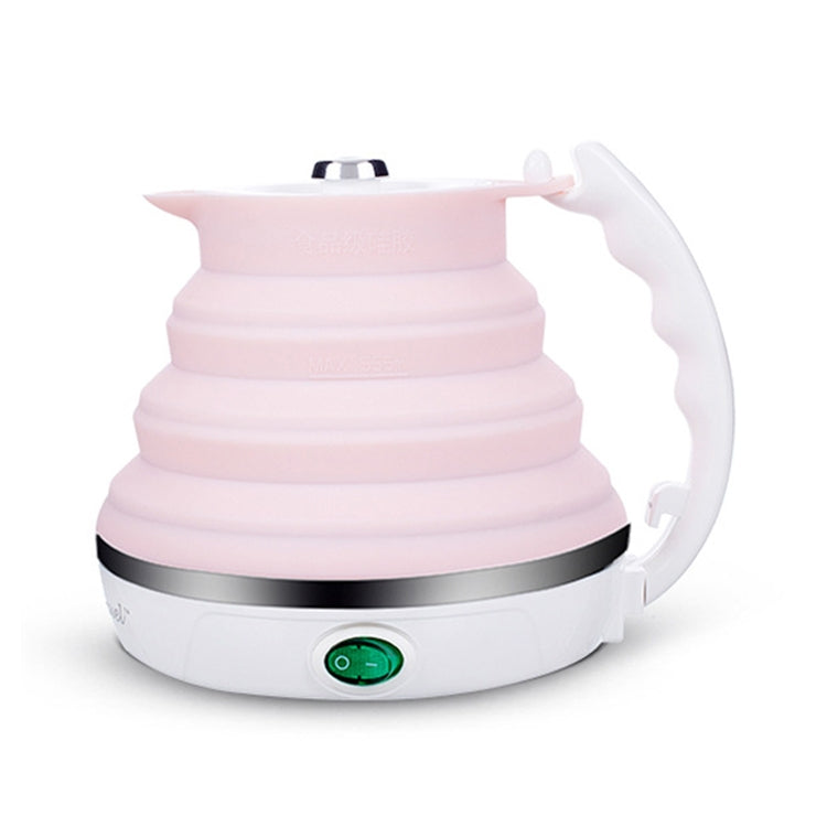 ELECTROPRIME Portable Folding Silicone Intelligent Constant Temperature Travel Camping Electric Kettle, Power cord specification:EU Plug(Pink)