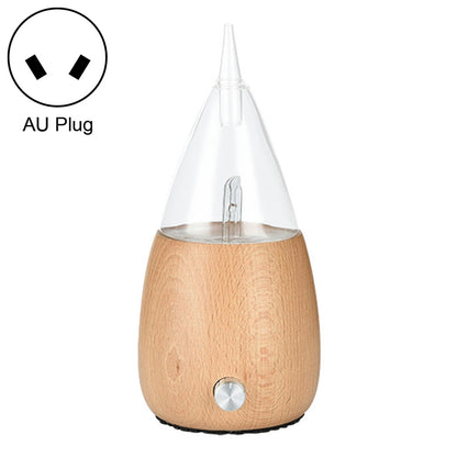 ELECTROPRIME Waterless Diffuser Essential Oil Spray Wood Glass Aromatherapy Air Humidifier, Plug Type:AU Plug(Light Wood Grain)