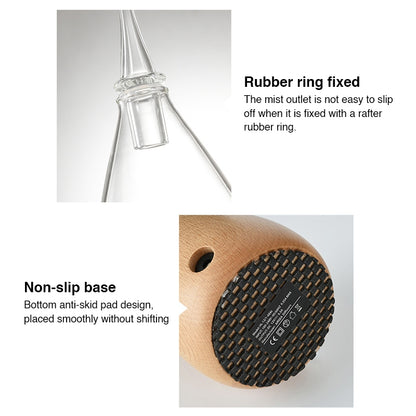 ELECTROPRIME Waterless Diffuser Essential Oil Spray Wood Glass Aromatherapy Air Humidifier, Plug Type:AU Plug(Light Wood Grain)