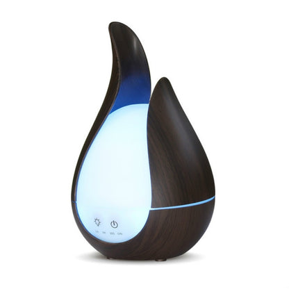 ELECTROPRIME 200ml Ultrasound Air Humidifier Aroma Essential Oil Diffuser 7 Colors LED Night Light Cool Mist Maker, Plug Type: UK  Plug(Deep Wood Base)