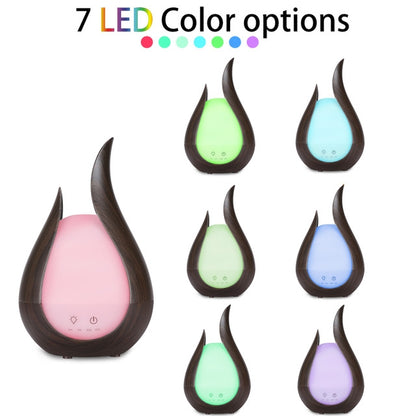 ELECTROPRIME 200ml Ultrasound Air Humidifier Aroma Essential Oil Diffuser 7 Colors LED Night Light Cool Mist Maker, Plug Type: UK  Plug(Deep Wood Base)