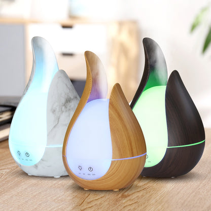 ELECTROPRIME 200ml Ultrasound Air Humidifier Aroma Essential Oil Diffuser 7 Colors LED Night Light Cool Mist Maker, Plug Type: UK  Plug(Marble Base)