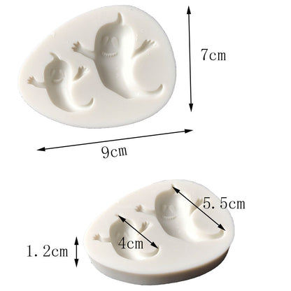 ELECTROPRIME Halloween Series Ghost Silicone Mold Fondant DIY Soft Clay Mold