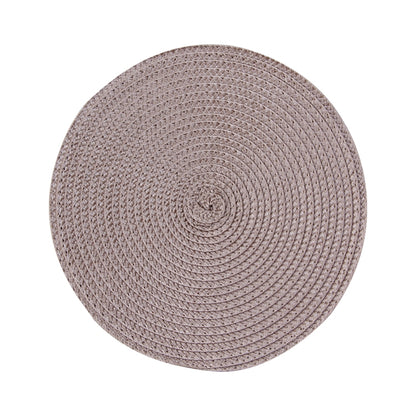 ELECTROPRIME PP Environmentally Friendly Hand-woven Placemat Insulation Mat Decoration, Size:18cm(Brown)