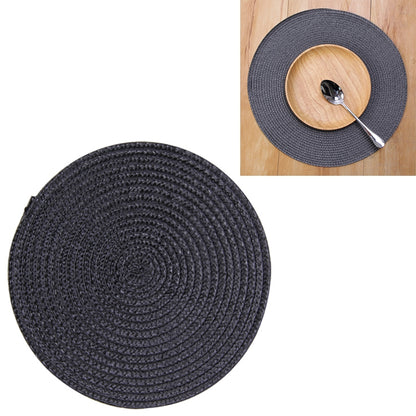ELECTROPRIME PP Environmentally Friendly Hand-woven Placemat Insulation Mat Decoration, Size:18cm(Black)
