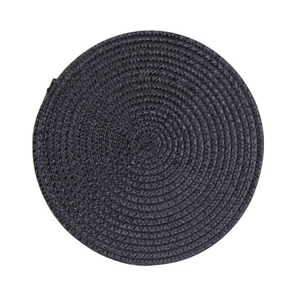 ELECTROPRIME PP Environmentally Friendly Hand-woven Placemat Insulation Mat Decoration, Size:18cm(Black)